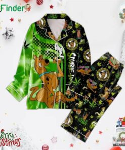Scooby-doo Neon Galaxy Of Cannabis Polyester Pajamas Set