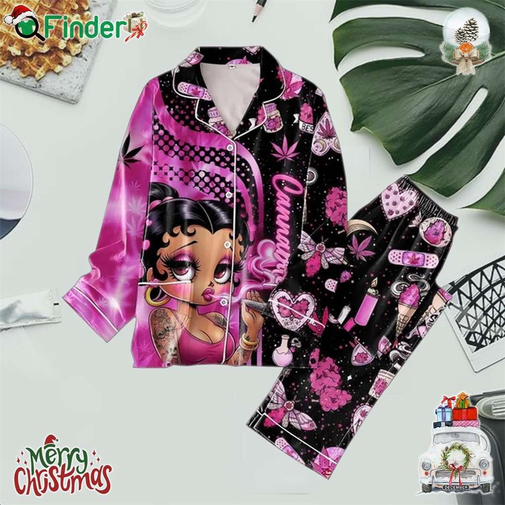 Betty Boop High Spirit For Cannabitch Polyester Pajamas Set Betty Boop High Spirit For Cannabitch Polyester Pajamas Set