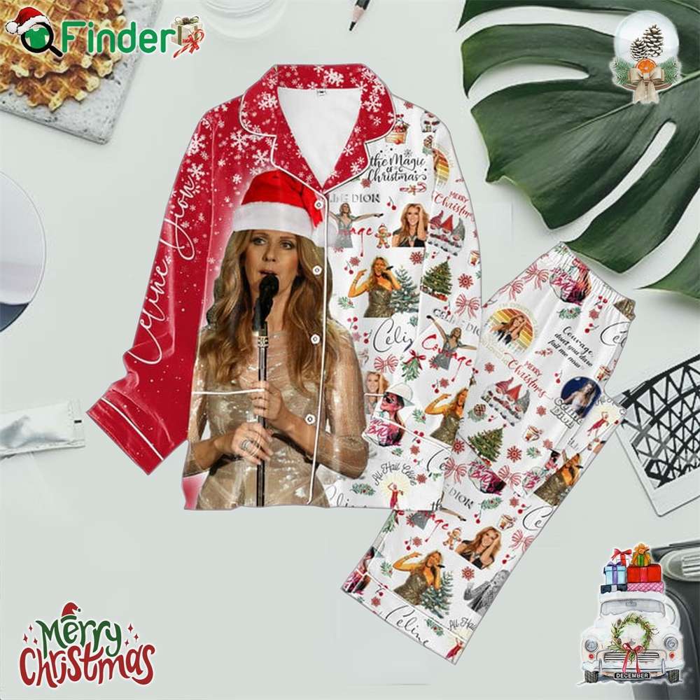 Celine Dion The Magic Of Christmas Polyester Pajamas Set Celine Dion The Magic Of Christmas Polyester Pajamas Set