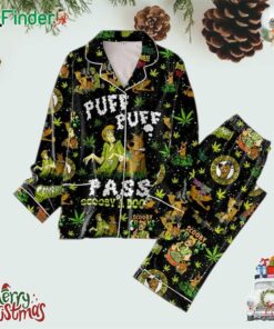 Scooby-doo Where Are You Puff Puff Pass Cannabis Polyester Pajamas Set