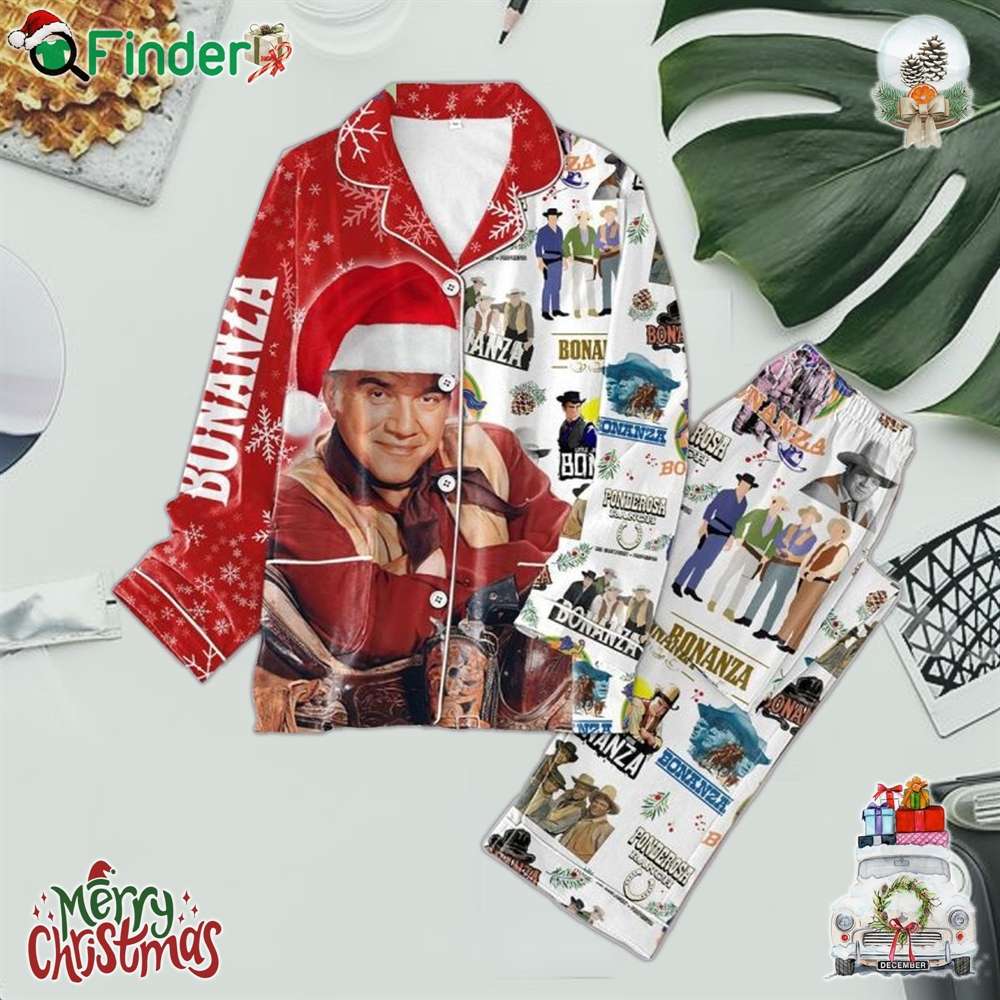 Bonanza Ponderosa Ranch Merry Christmas Polyester Pajamas Set Bonanza Ponderosa Ranch Merry Christmas Polyester Pajamas Set
