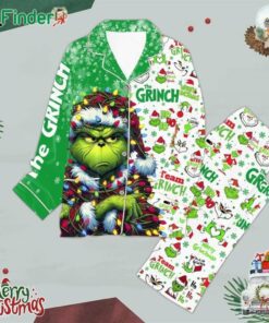 The Grinch Ho Ho Ho With Grinch Mode Merry Christmas Polyester Pajamas Set
