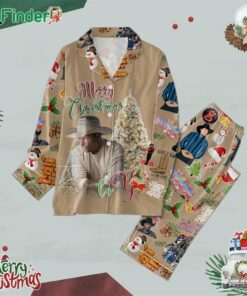 Garth Brooks Blame It On My Roots Merry Christmas Polyester Pajamas Set