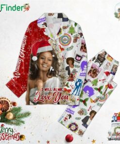 Whitney Houston I Will Always Love You Merry Christmas Polyester Pajamas Set