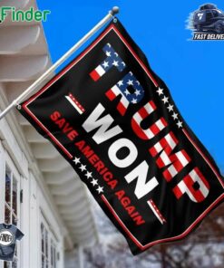 Trump Won Save America Again Us Election Horizontal House Flag