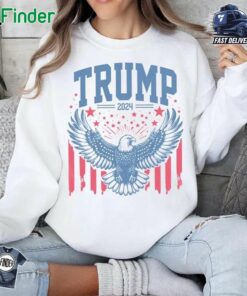 Retro Trump 2024 Sweatshirt 80s Maga Sweater Eagle Graphic Hoodie