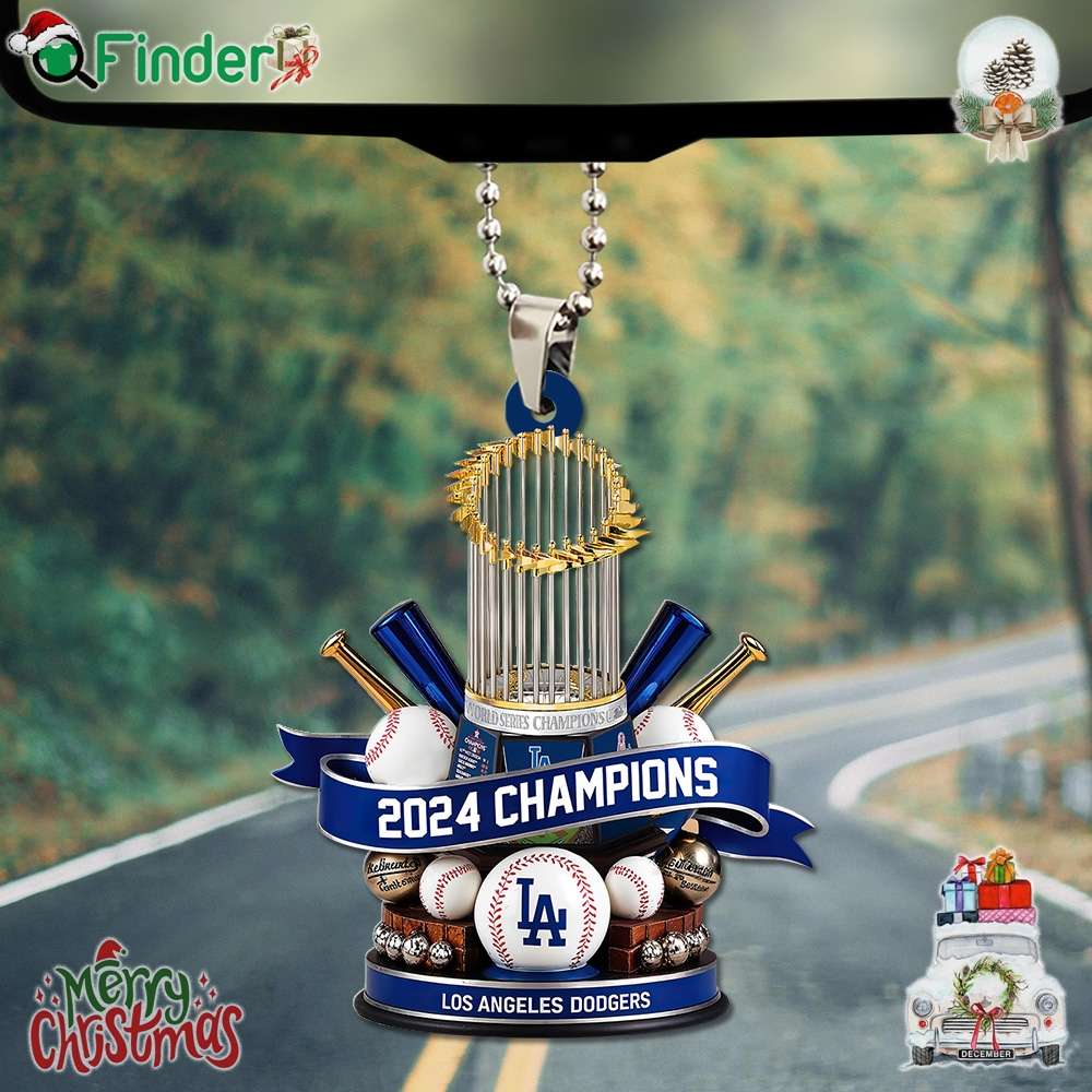 2024 Champion Los Angeles Dodgers Custom Shape 2 sided Acrylic Car Ornament 2024 Champion Los Angeles Dodgers Custom Shape 2-sided Acrylic Car Ornament