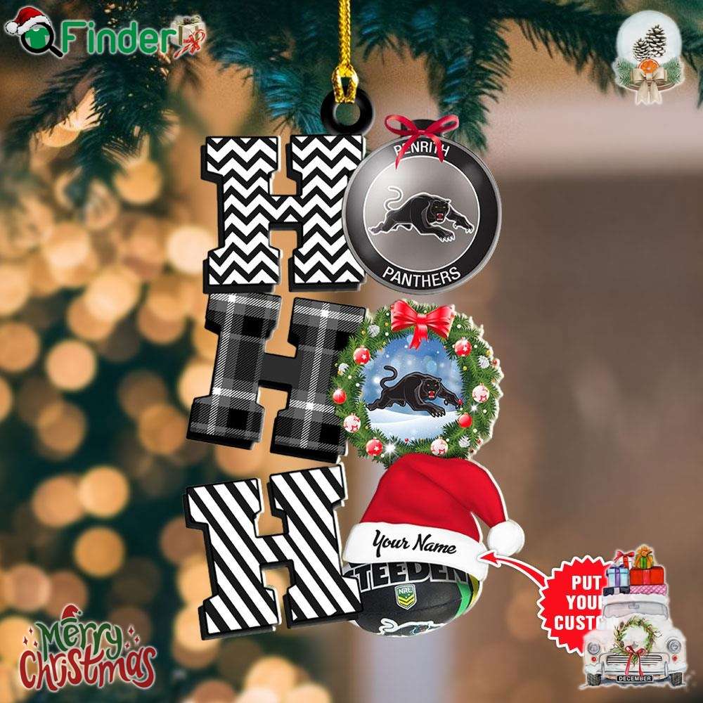 Personalized Penrith Panthers Ho Ho Ho Ornament Personalized Penrith Panthers Ho Ho Ho Ornament