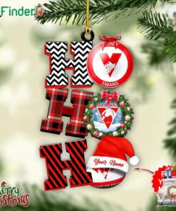 Personalized Sydney Swans Ho Ho Ho Custom Shape 1-sided Acrylic Ornament