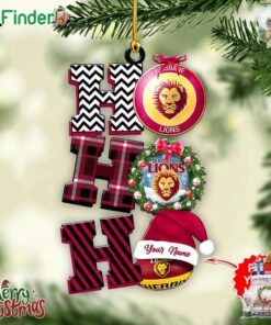 Personalized Brisbane Lions Ho Ho Ho Custom Shape 1-sided Acrylic Ornament