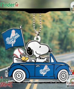 Snoopy X Los Angeles Dodgers Custom Shape 2-sided Acrylic Car Ornament