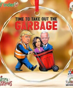 Time To Take Out The Garbage - Us Elections Circle Glass Ornament