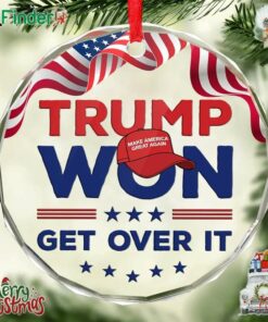 Trump Won Get Over It Xmas Circle Glass Ornament