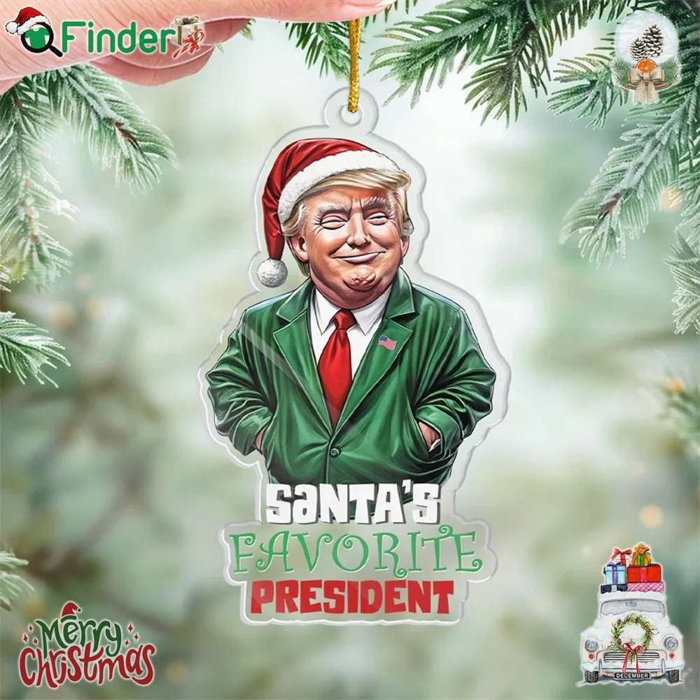 Trump Santa's Favorite President Is Back Merry Christmas Ornament Trump Santa's Favorite President Is Back Merry Christmas Ornament