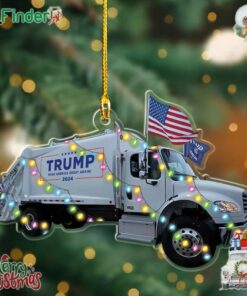 Trump Make America Great Again 2024 Garbage Truck Ornament Rump Truck Xmas Light Ornament