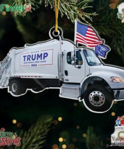 Trump Make America Great Again 2024 Garbage Truck Ornament Christmas Tree
