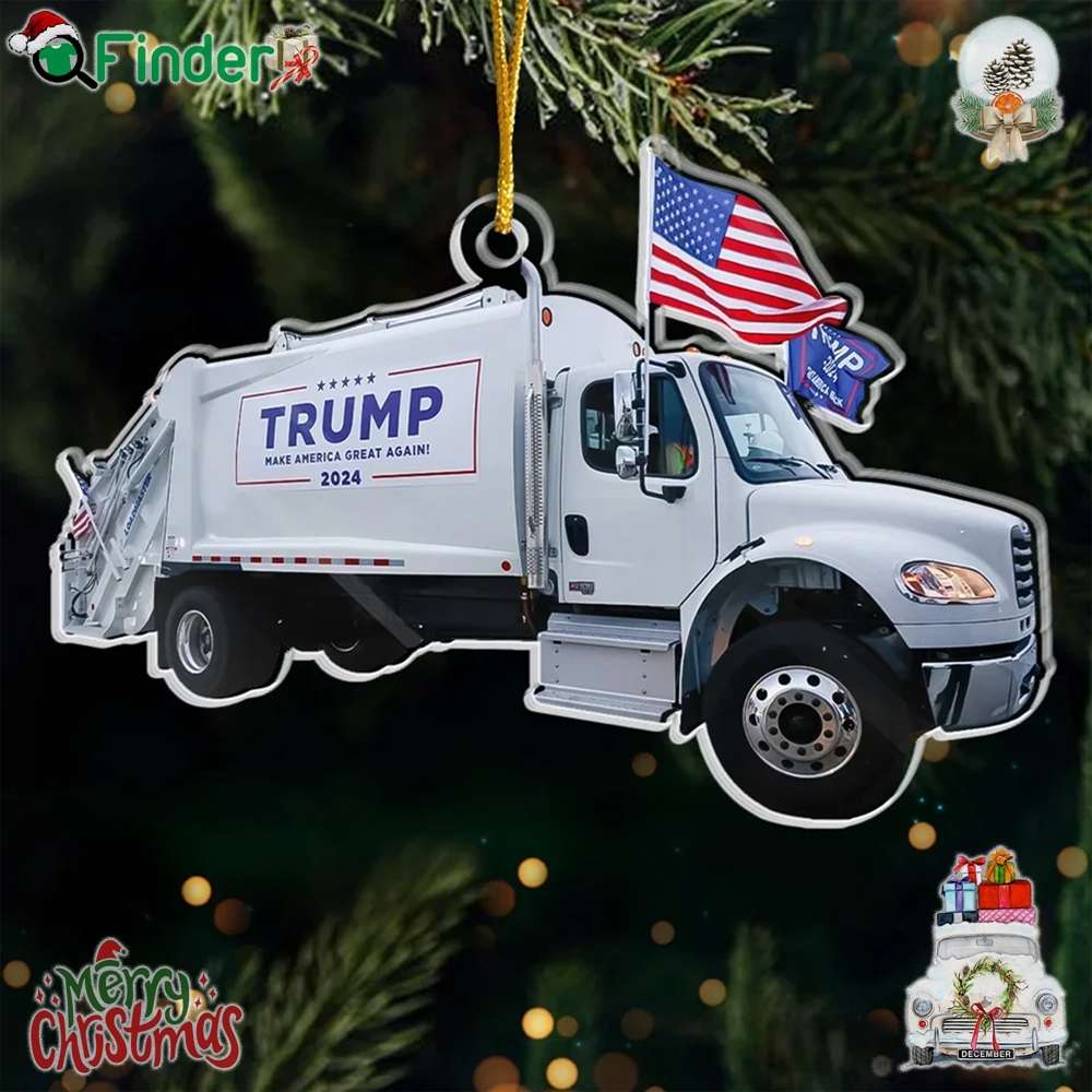Trump Make America Great Again 2024 Garbage Truck Ornament Christmas Tree Trump Make America Great Again 2024 Garbage Truck Ornament Christmas Tree