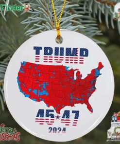 Trump 45 47 2024 Ornament Gift Us Presidential Election 2024 Map