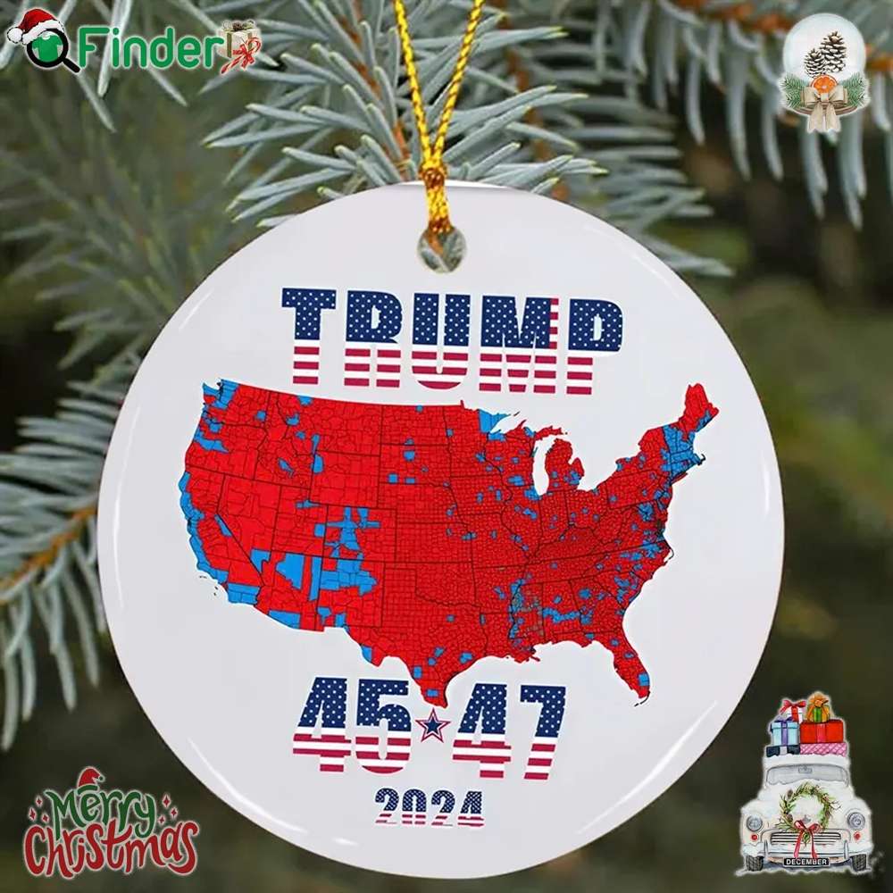 Trump 45 47 2024 Ornament Gift Us Presidential Election 2024 Map Trump 45 47 2024 Ornament Gift Us Presidential Election 2024 Map