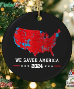 Us Presidential Election 2024 Map Christmas Ornament We Save America 2024 Ornament