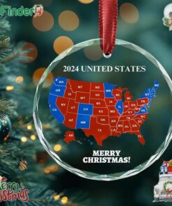 Us Presidential Election 2024 Map Merry Christmas Ornament