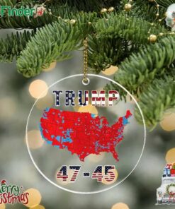 Trump 47 45 Acrylic Ornament Us Presidential Election 2024 Map Ornament
