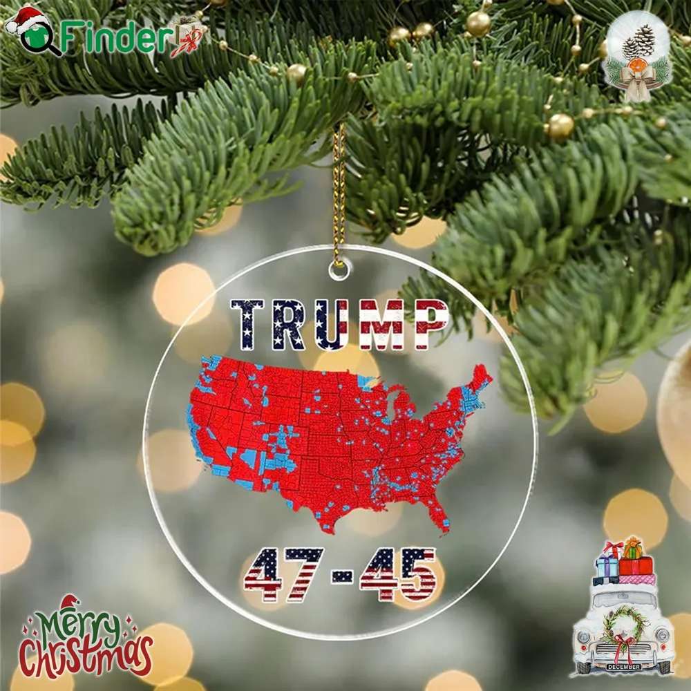 Trump 47 45 Acrylic Ornament Us Presidential Election 2024 Map Ornament Trump 47 45 Acrylic Ornament Us Presidential Election 2024 Map Ornament