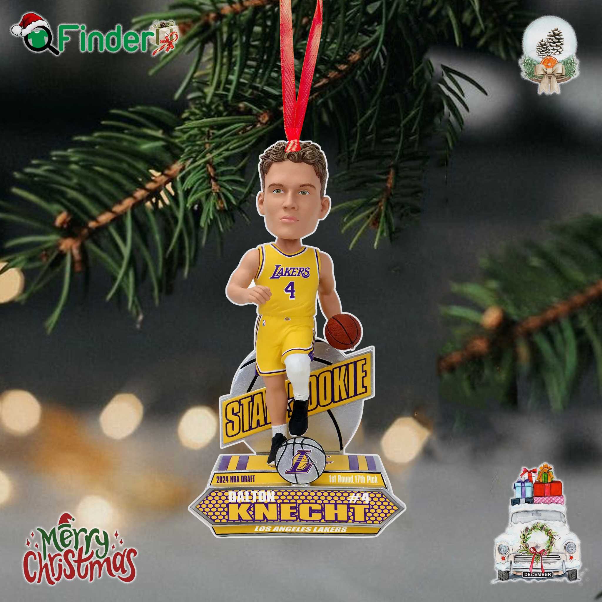Dalton Knecht Los Angeles Lakers 2024 Rookie Series Ornament Dalton Knecht Los Angeles Lakers 2024 Rookie Series Ornament