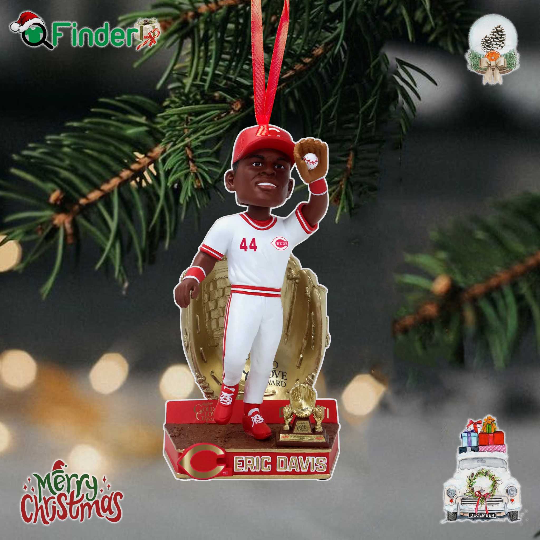 Eric Davis Cincinnati Reds 1987 Gold Glove Ornament Eric Davis Cincinnati Reds 1987 Gold Glove Ornament