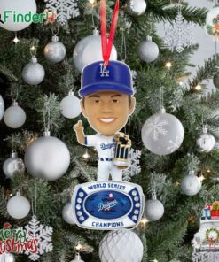Yoshinobu Yamamoto Los Angeles Dodgers 2024 World Series Champions Ring Base Mini Bighead Ornament