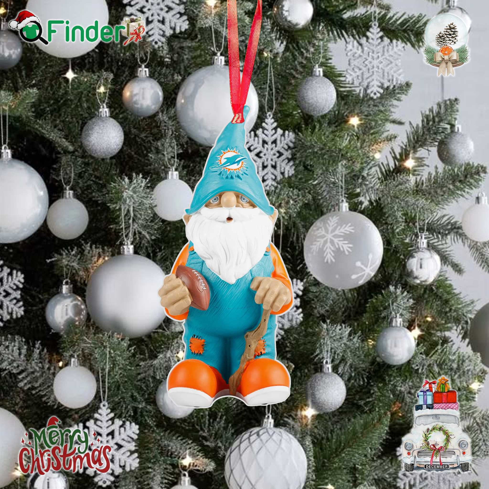 Miami Dolphins Team Gnome Ornament Miami Dolphins Team Gnome Ornament