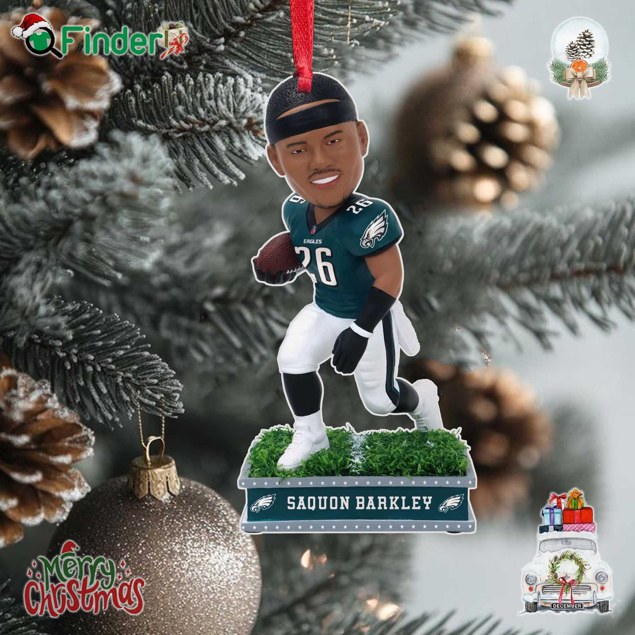 Saquon Barkley Philadelphia Eagles Field Star Ornament Saquon Barkley Philadelphia Eagles Field Star Ornament