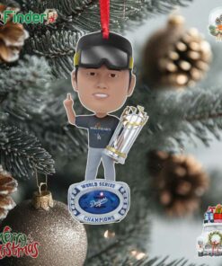 Shohei Ohtani Los Angeles Dodgers 2024 World Series Champions Locker Room Outfit Ring Base Bighead Ornament
