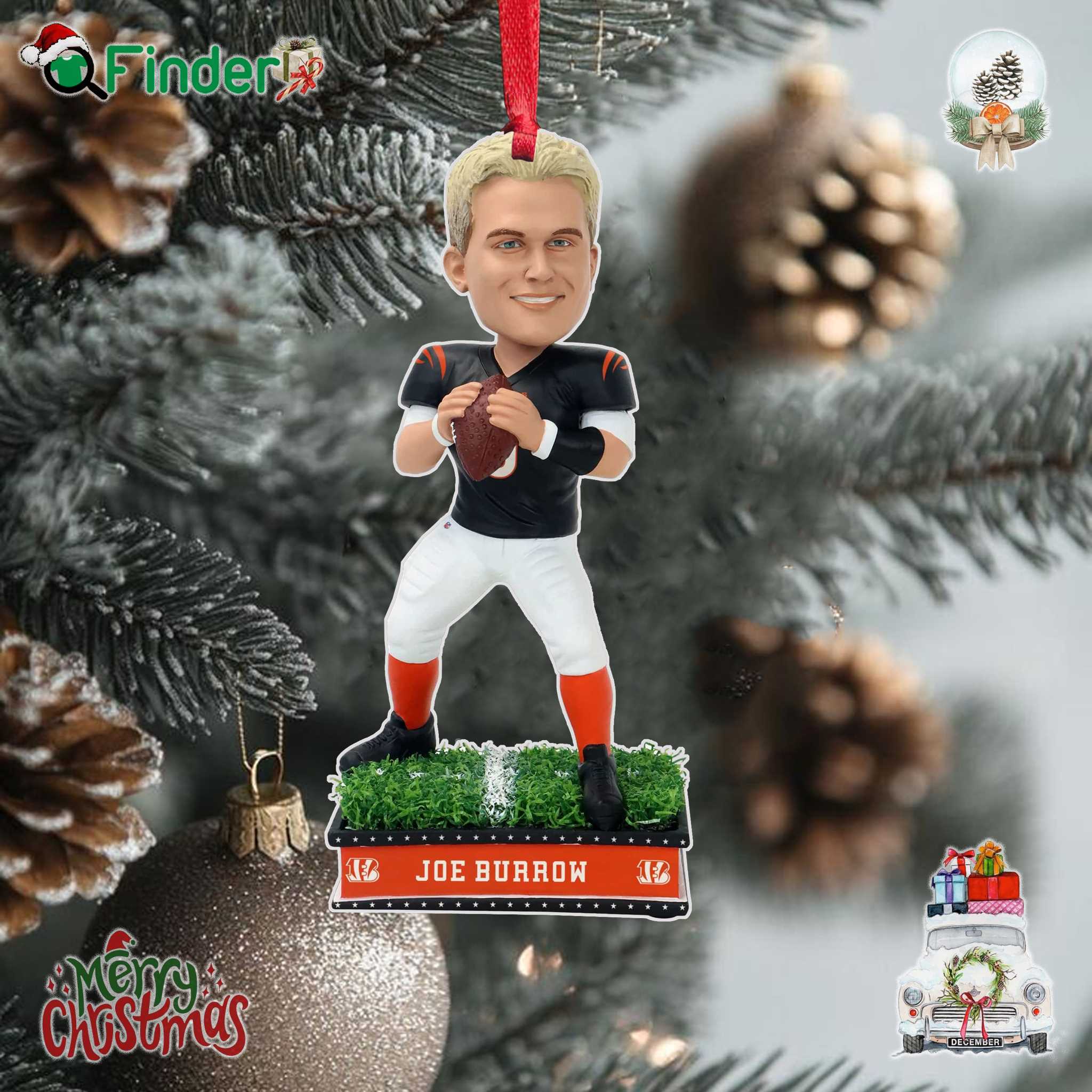 Joe Burrow Cincinnati Bengals Field Star Ornament Joe Burrow Cincinnati Bengals Field Star Ornament