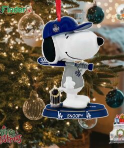 Los Angeles Dodgers Snoopy Peanuts 2024 World Series Champions Mini Bighead Ornament