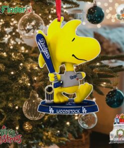 Los Angeles Dodgers Woodstock Peanuts 2024 World Series Champions Mini Bighead Ornament