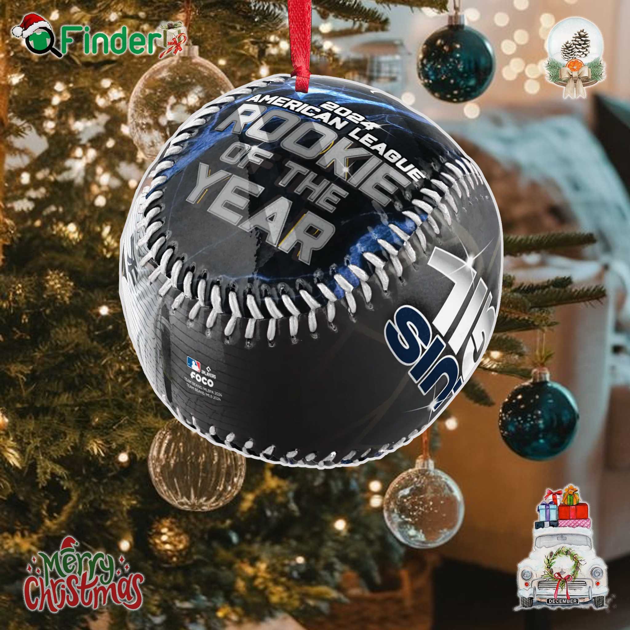 Luis Gil New York Yankees 2024 Al Rookie Of The Year Baseball Ornament Luis Gil New York Yankees 2024 Al Rookie Of The Year Baseball Ornament