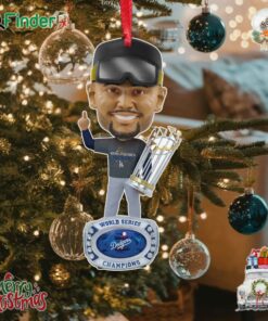 Mookie Betts Los Angeles Dodgers 2024 World Series Champions Locker Room Outfit Ring Base Bighead Ornament