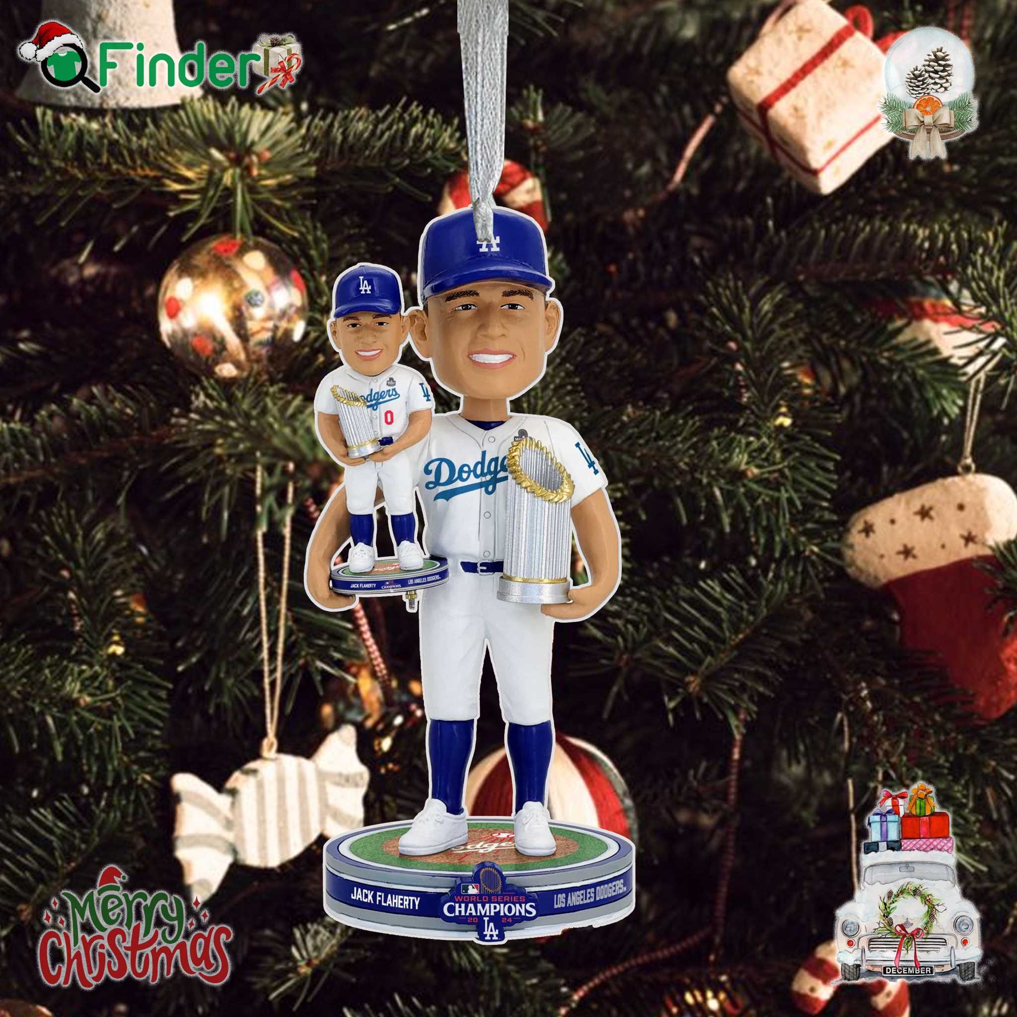 Jack Flaherty Los Angeles Dodgers 2024 World Series Champions Bobble Dubblz Ornament Jack Flaherty Los Angeles Dodgers 2024 World Series Champions Bobble Dubblz Ornament