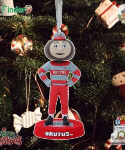 Brutus Buckeye Ohio State Buckeyes Fuzzy Fur Mascot Ornament