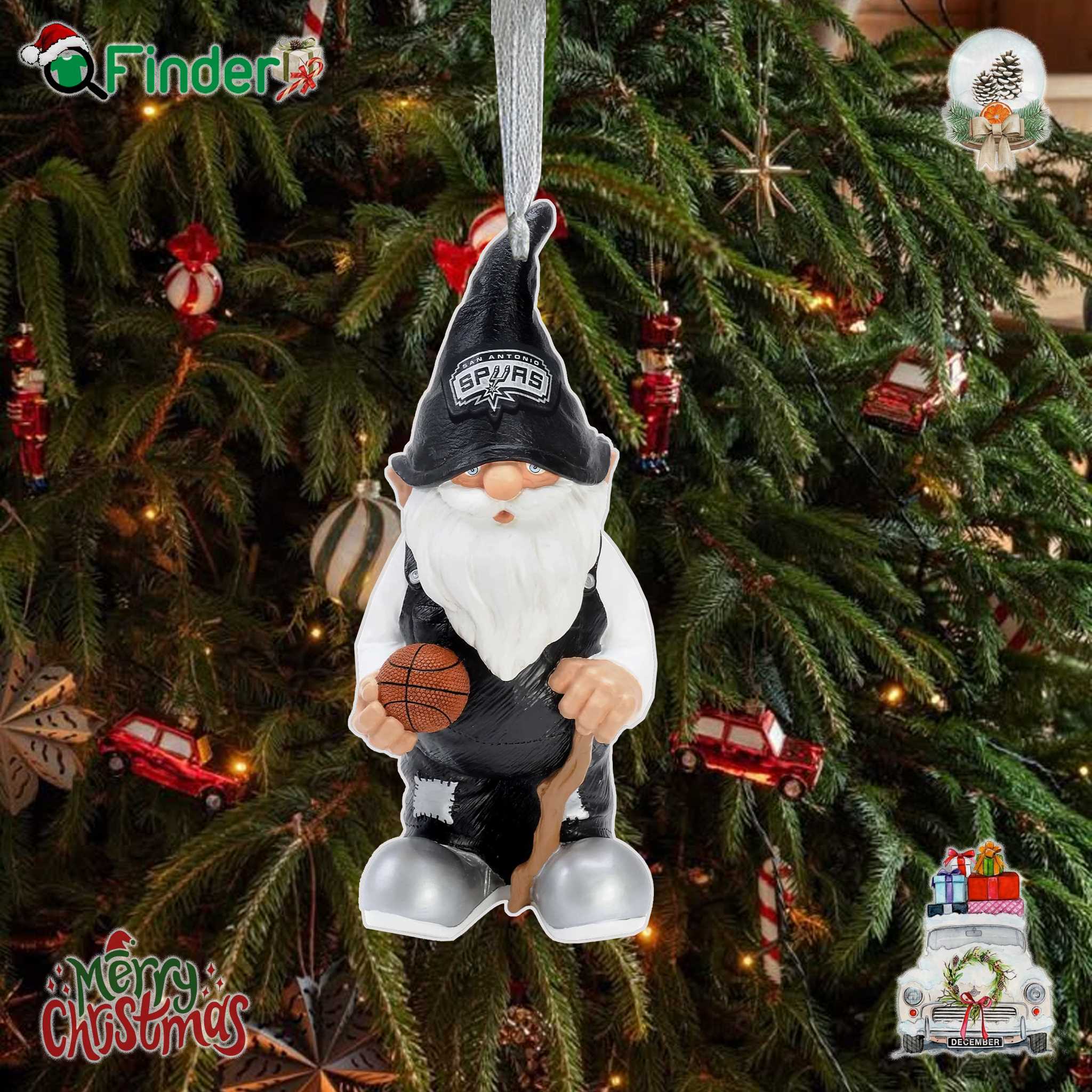 San Antonio Spurs Team Gnome Ornament San Antonio Spurs Team Gnome Ornament