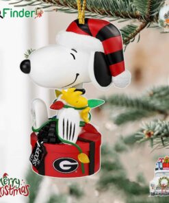 Georgia Bulldogs Snoopy And Woodstock Peanuts Christmas Ornament