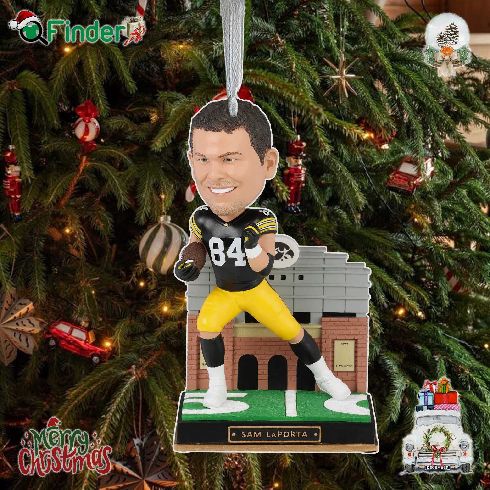 Sam Laporta Iowa Hawkeyes Gate Series Ornament Sam Laporta Iowa Hawkeyes Gate Series Ornament