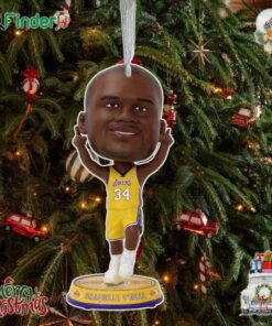Shaquille O'neal Los Angeles Lakers Court Stripe Mini Bighead Ornament