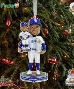 Mookie Betts Los Angeles Dodgers 2024 World Series Champions Bobble Dubblz Ornament