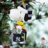 New York Yankees Snoopy And Woodstock Peanuts Christmas Ornament