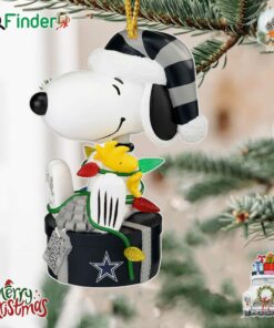 Dallas Cowboys Snoopy And Woodstock Peanuts Christmas Ornament