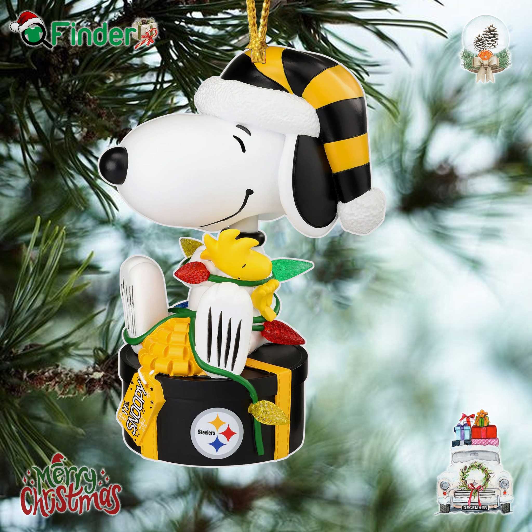 Pittsburgh Steelers Snoopy And Woodstock Peanuts Christmas Ornament Pittsburgh Steelers Snoopy And Woodstock Peanuts Christmas Ornament