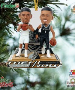 Tim Duncan & Victor Wembanyama San Antonio Spurs Then And Now Ornament