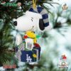 Los Angeles Dodgers Snoopy And Woodstock Peanuts Christmas Ornament